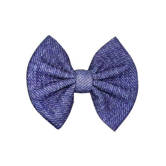 Blue Jean Clip Bow