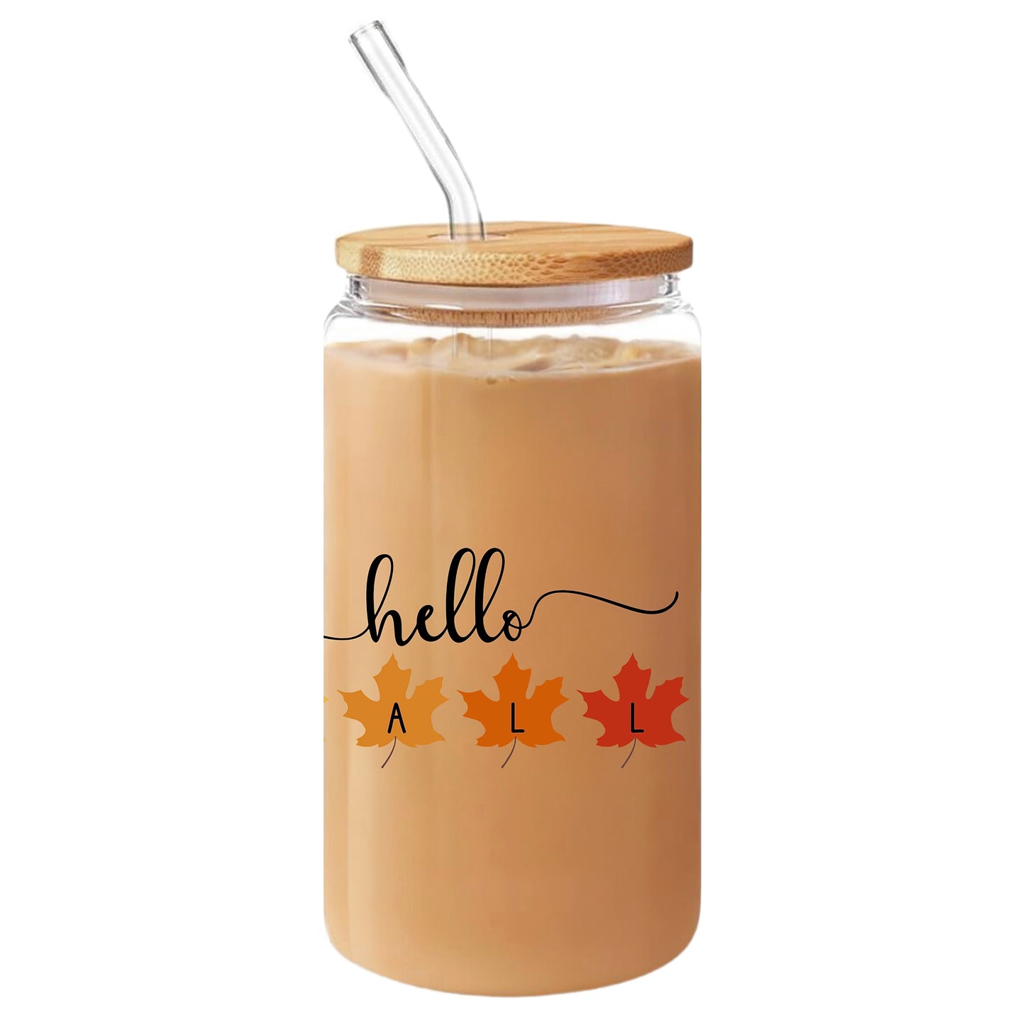 Hello Fall Glass Cup