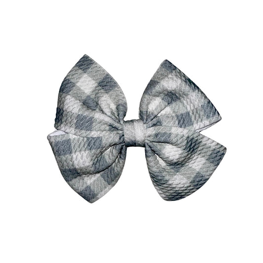 Spring Gingham Pinwheel Clip Bow