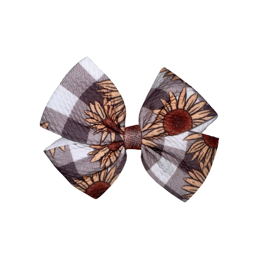 Sunflower Harvest Pinwheel Clip Bow