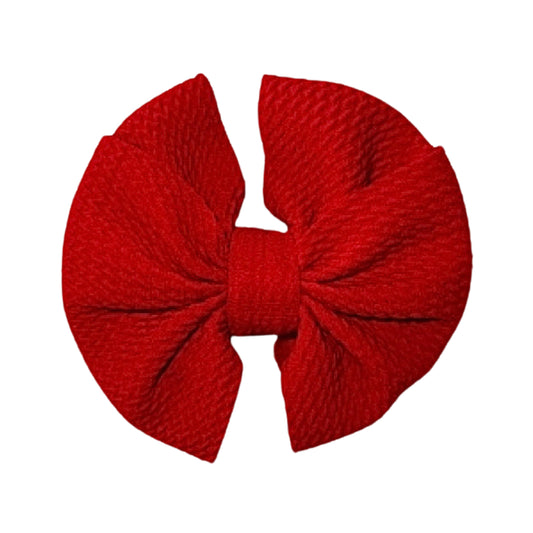 Rosey Red Messy Clip Bow