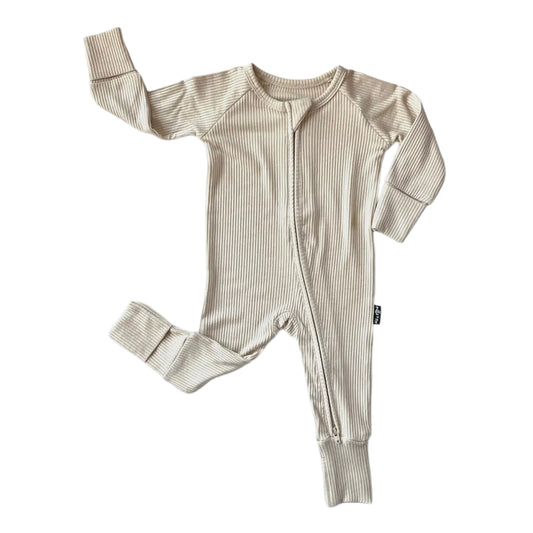 Oatmeal Ribbed Bamboo Convertible Romper