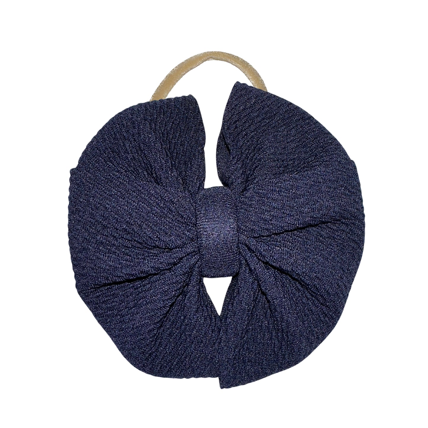 Navy Messy Nylon Headband