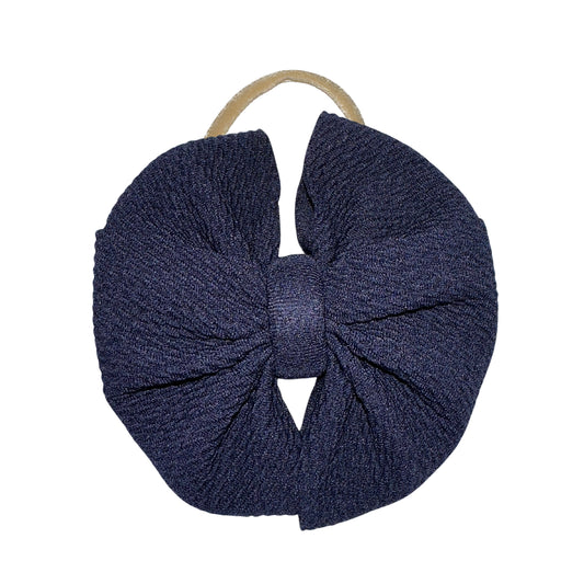 Navy Messy Nylon Headband