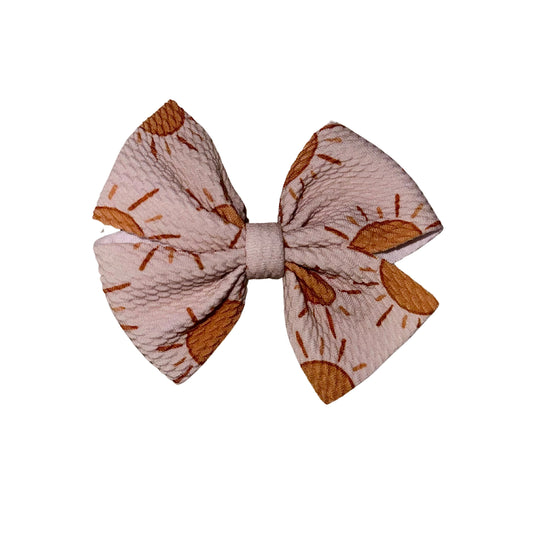 Here Comes The Sun Pinwheel Clip Bow