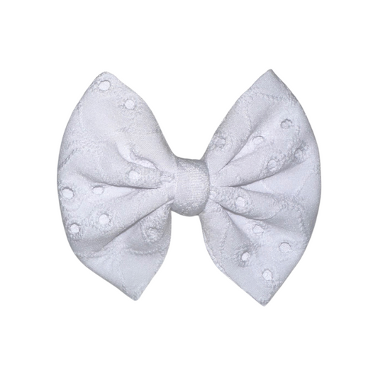 Pearl White Clip Bow
