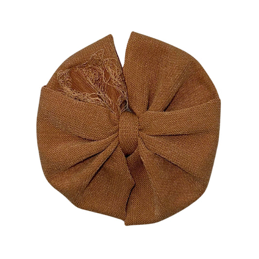 Distressed Mocha Messy Clip Bow