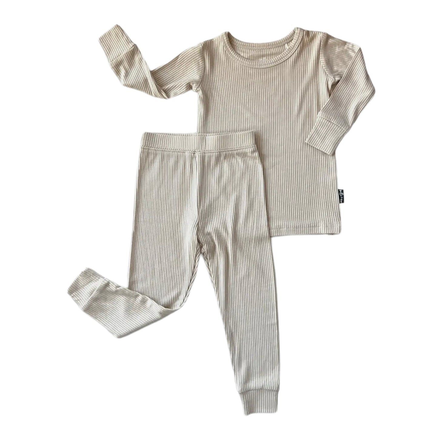 Oatmeal Ribbed Bamboo 2 Piece Set