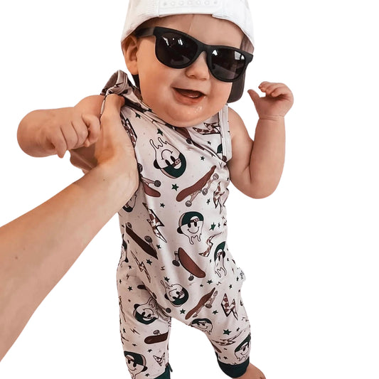 Skater Boy Bamboo Sleeveless Romper