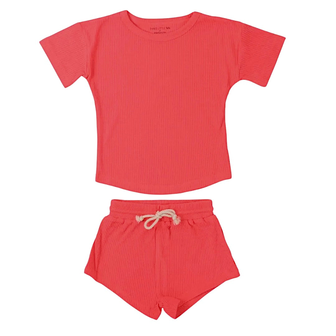 Watermelon Sugar Waffle Short Set