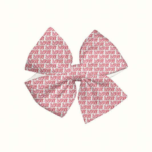 L-O-V-E Pinwheel Clip Bow