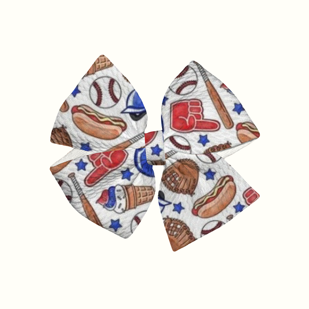 Ballgame Pinwheel Clip Bow