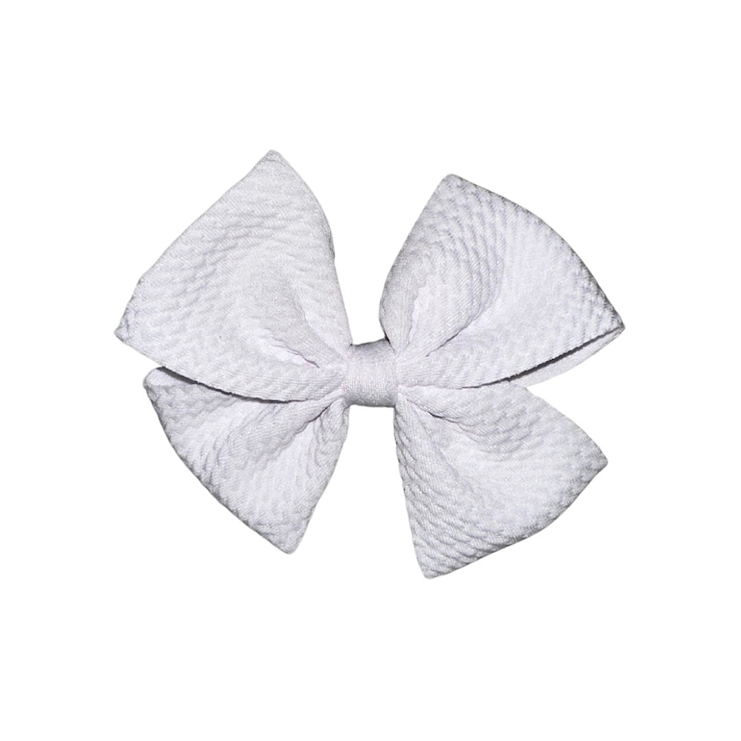 Snow White Pinwheel Clip Bow