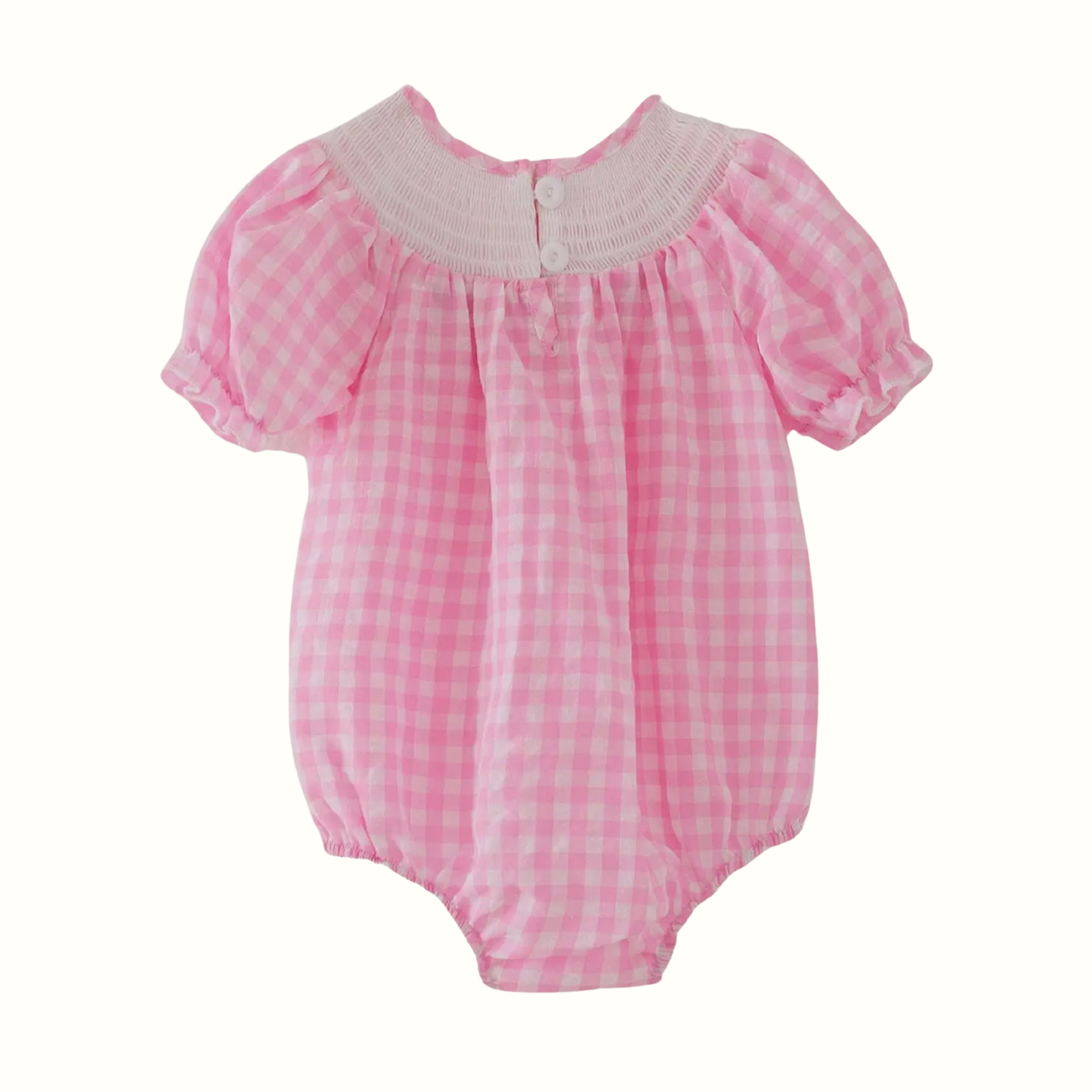 Pink Farm Smocked Romper