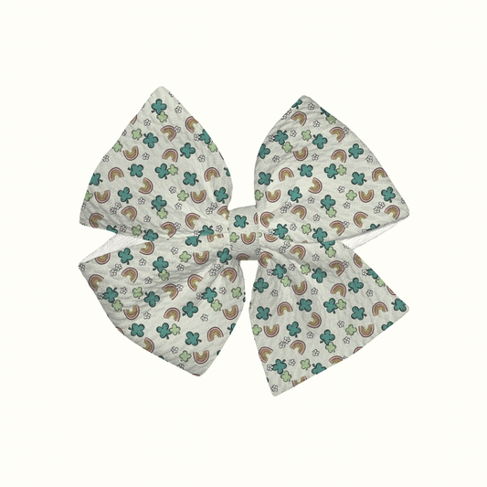 Clover The Rainbow Pinwheel Clip Bow