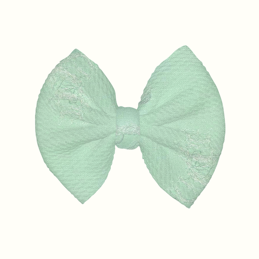 Distressed Mint Clip Bow