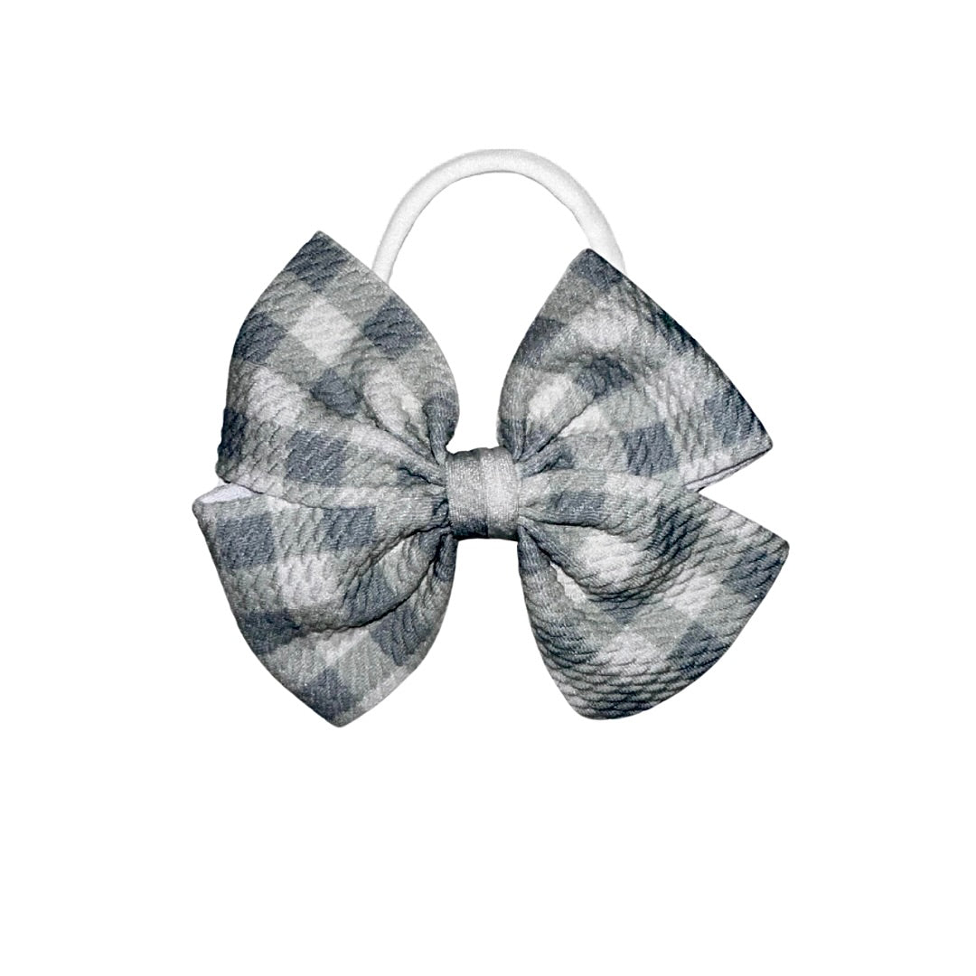 Spring Gingham Pinwheel Nylon Headband