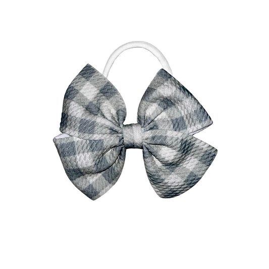 Spring Gingham Pinwheel Nylon Headband