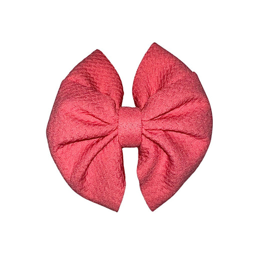 Flamingo Pink Messy Clip Bow