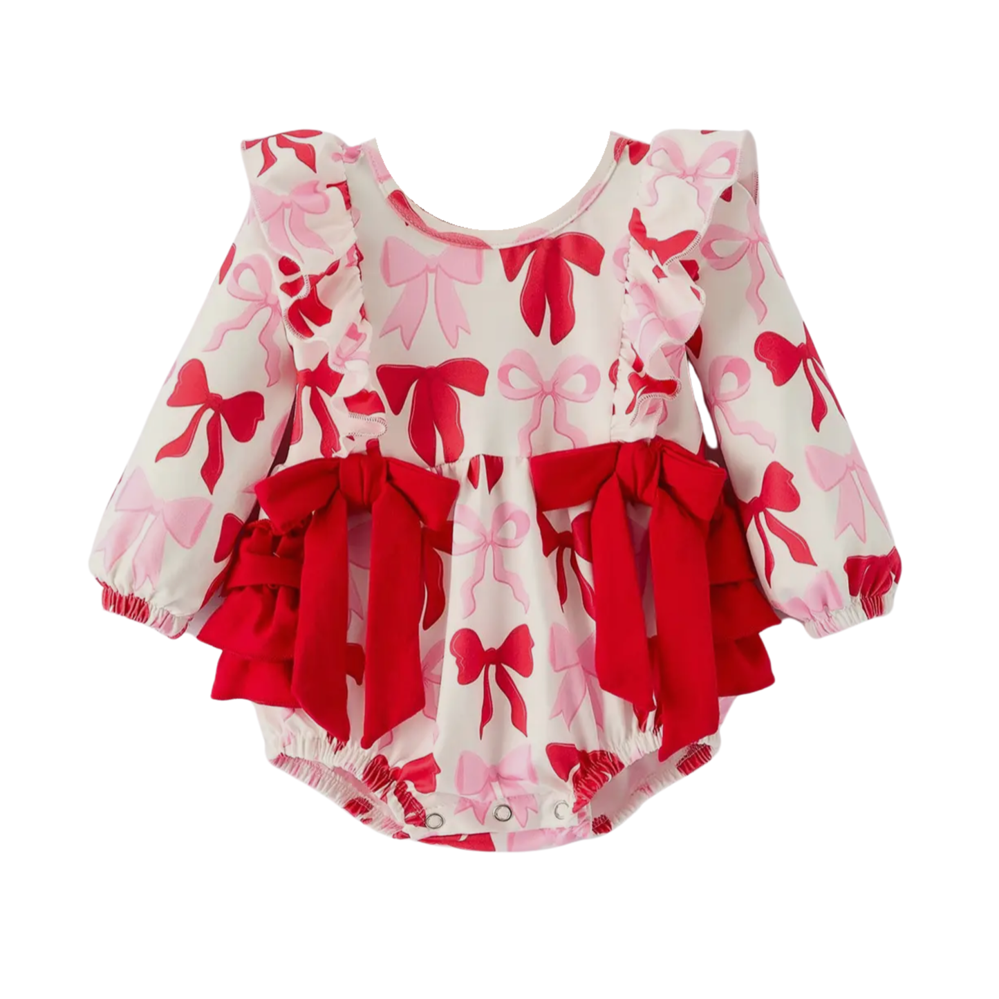Valentine’s Bows Smocked Romper