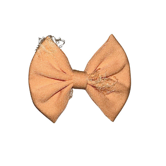 Distressed Apricot Clip Bow