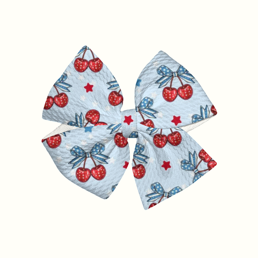 All American Girl Pinwheel Clip Bow