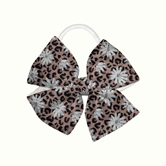 Little Miss Leopard Pinwheel Nylon Headband