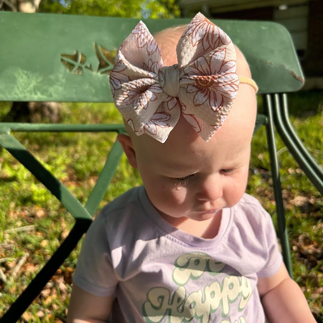 Boho Daisies Messy Nylon Headband