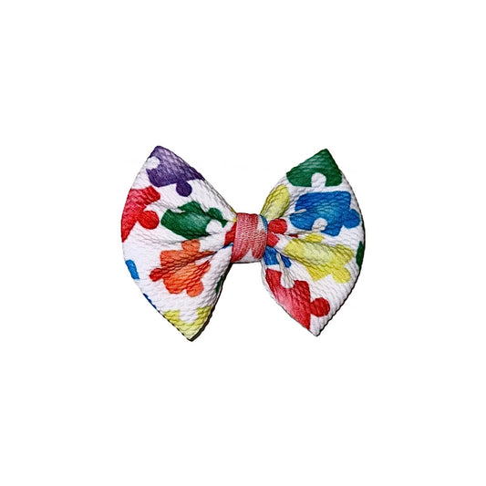 Autism Awareness Clip Bow